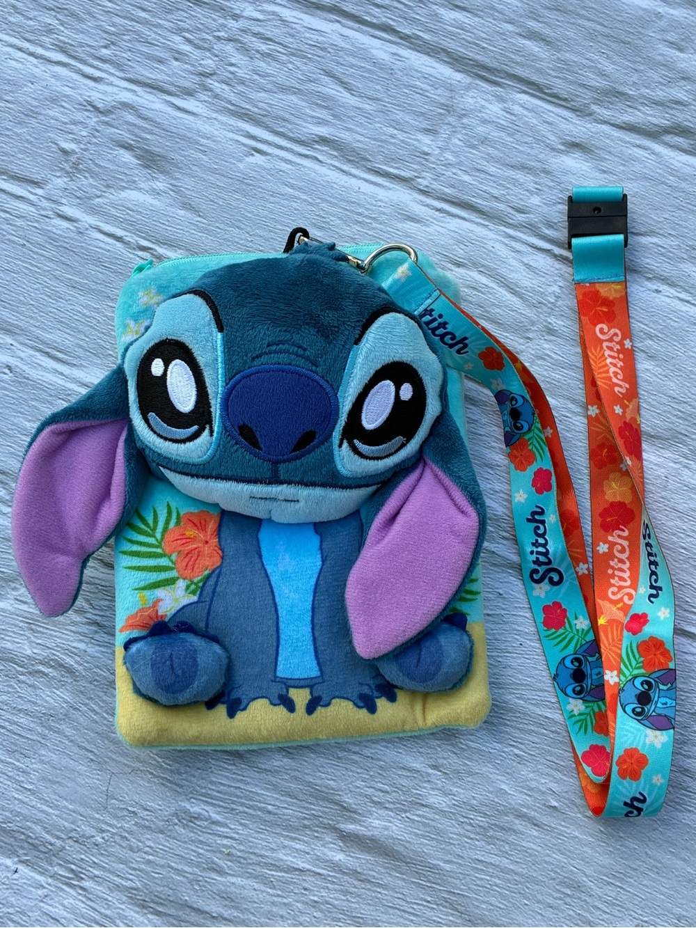 Disney Lilo & Stitch "Stitch Sitting" Deluxe Plush Lanyard and ID Card Holder